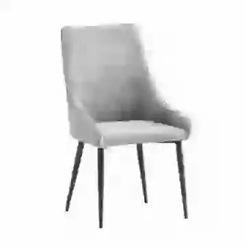 Grey Boucle Dining Chair with Black Legs (Sold in Pairs)